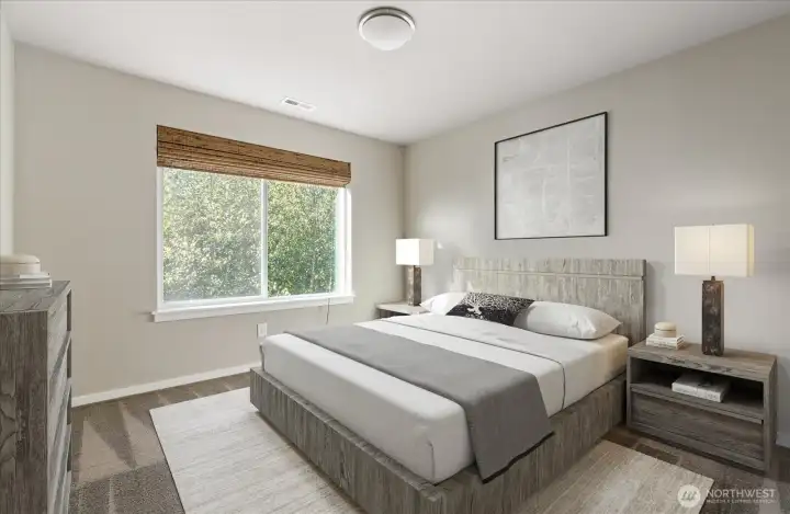 1 of the 3 upstairs Bedrooms virtually staged