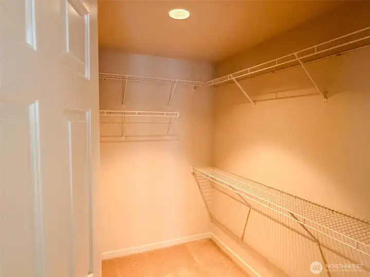 Large walk-in closet in the primary