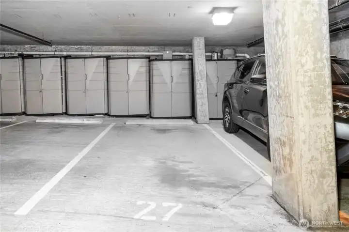 Secured, dedicated garage parking spot