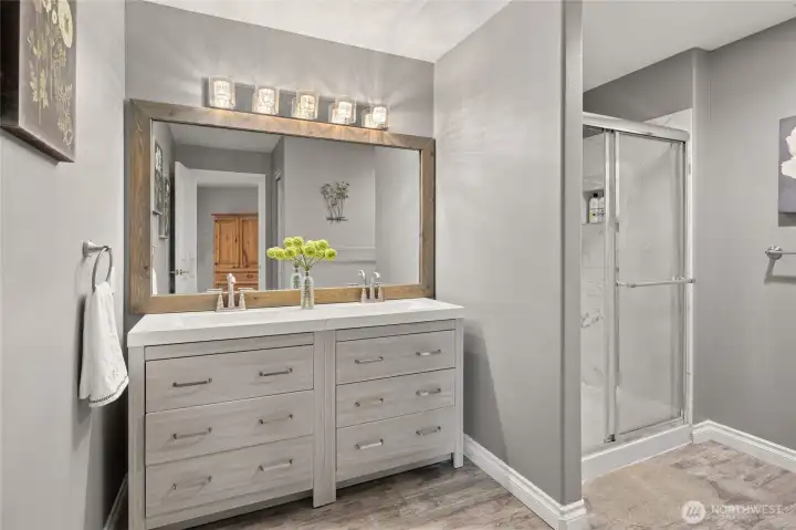 The second 3/4 bath on the lower level.