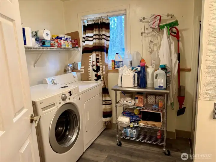 Laundry room in basement
