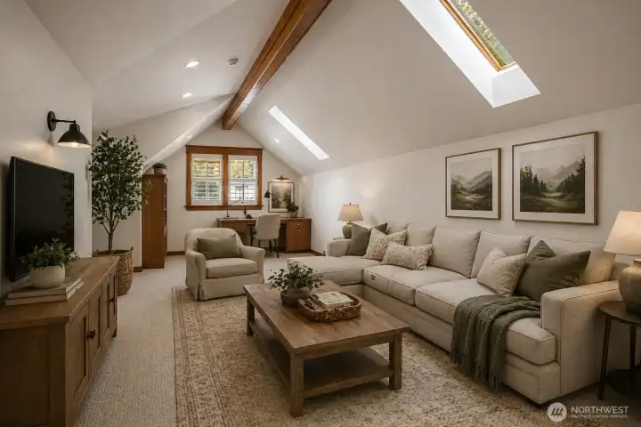 Virtually staged bonus room