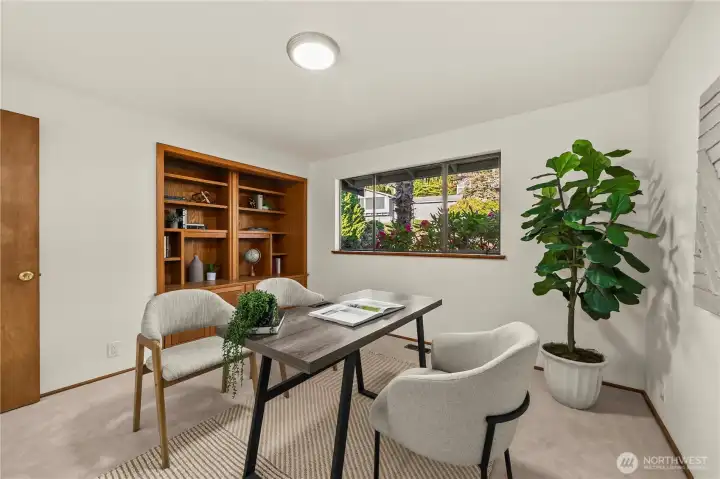 3rd bedroom on main with built-in shelf - perfect as home office