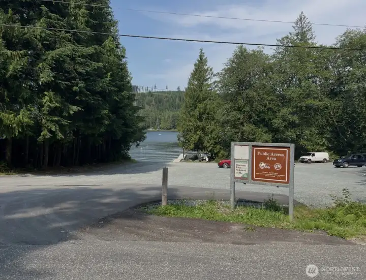Public boat launch with dock within 2 miles of the property for lake access.