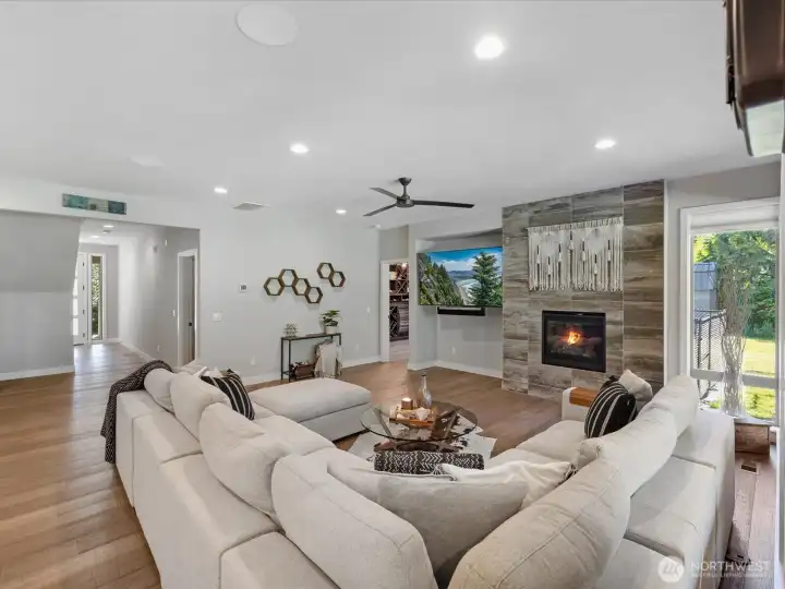 Spacious living area designed to bring family and friends together Spacious living area designed to bring family and friends together