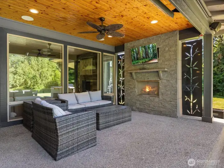 Covered outdoor living area extends your usable living space Covered outdoor living area extends your usable living space