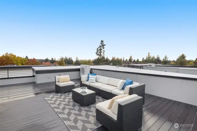 Enjoy iconic sunsets atop your private rooftop deck.