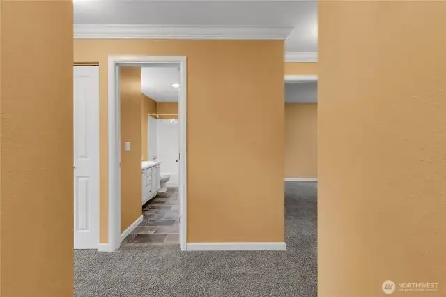 Entry- Clean paint and new carpet throughout