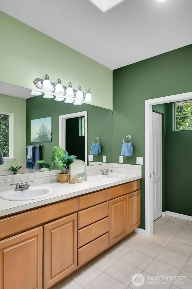 Skylit Double Sinks