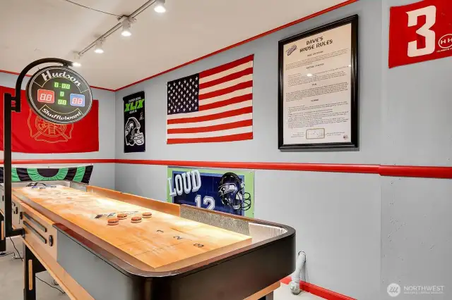 Finished Storage Room off Bonus Room offers a multitude of uses ..... Perfect for your Shuffleboard Table!