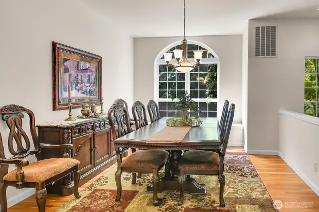 Dining Room with bench at window