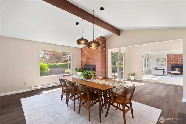 Vaulted ceilings and garden views create the perfect setting to gather and connect.