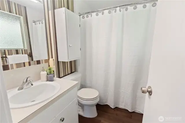 Timeless tilework and clean lines, ready for personalization.