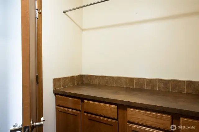 And the other awesome half of the laundry room. Great storage spaces!!