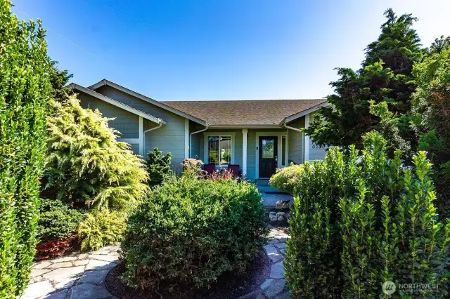 Privacy created from Mature landscaping in  front yard