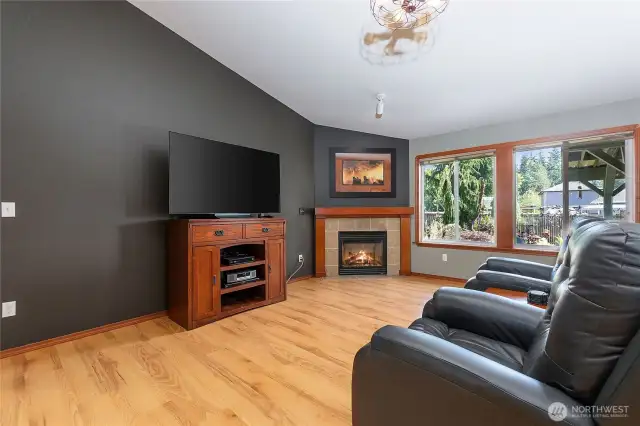 Living area fireplace