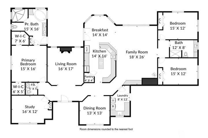 Floor plan with detailed dimensions and room measurements