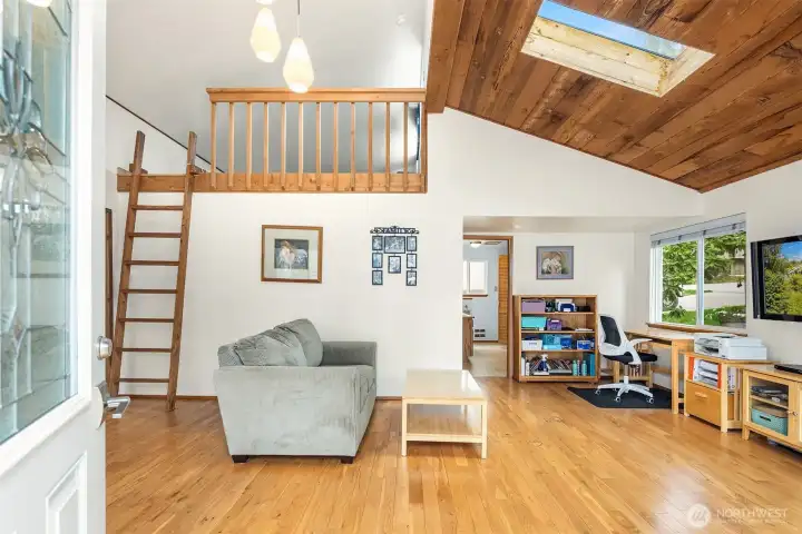 High ceilings in living room makes the space feel so much bigger.