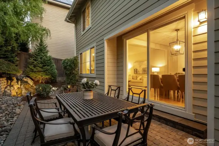 Large sliding door in the main-level offers indoor/outdoor experiences. Sophisticated spaces that extend your home outdoors.