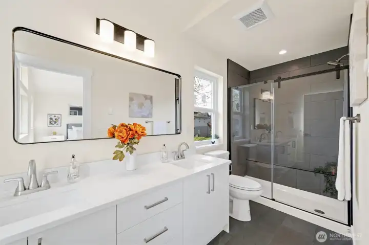 Primary bath with large shower.