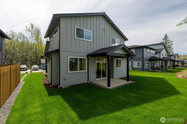 A view of the back of the home.