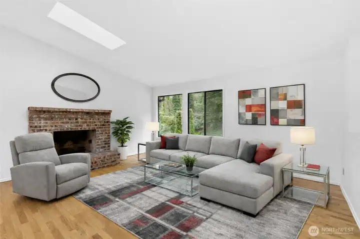 Living room-Virtually staged. Furniture and décor shown are for illustrative purposes only.