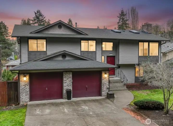 Twilight view of from of home, your quiet oasis!