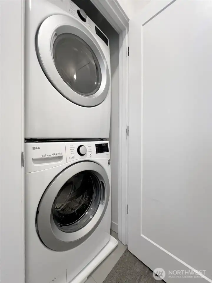 Washer and Dryer conveniently located right outside the primary bedroom.