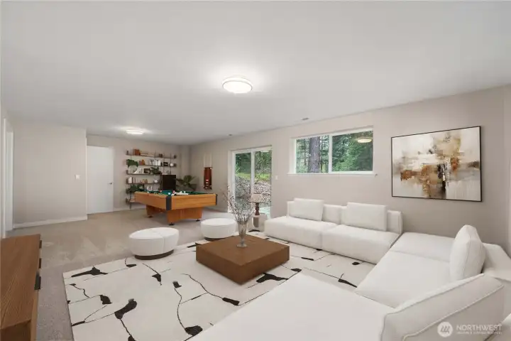 Virtually staged Bonus room.