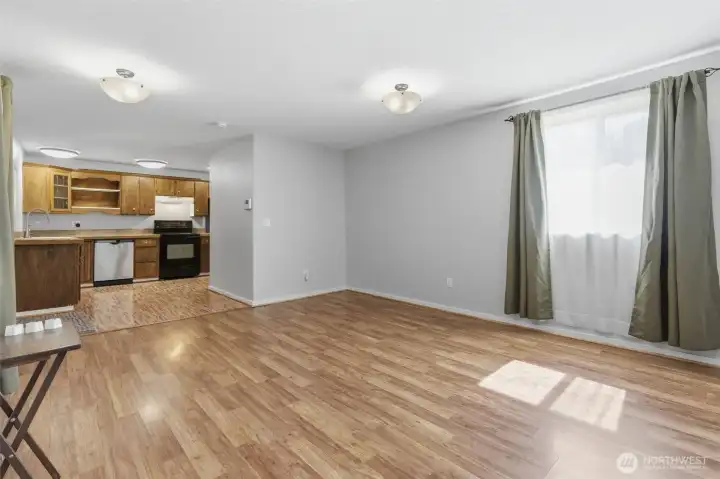Living room facing kitchen