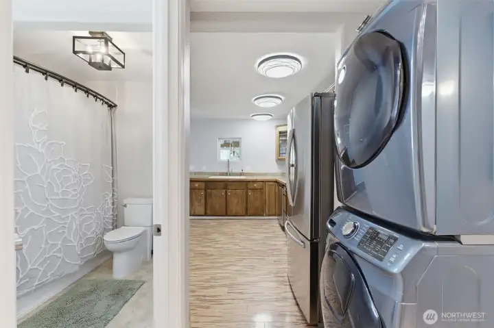 Kitchen and full bath off of the hallway.  Washer and Dryer