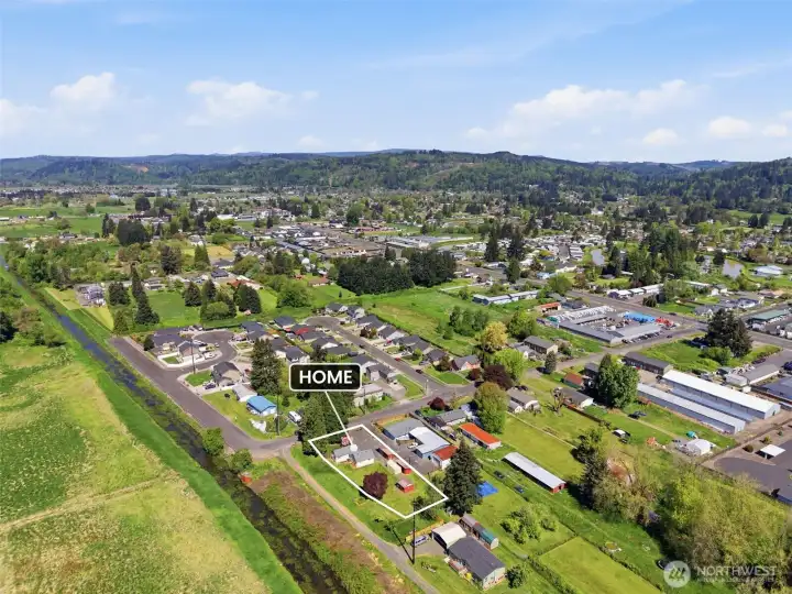 Arial view of the property