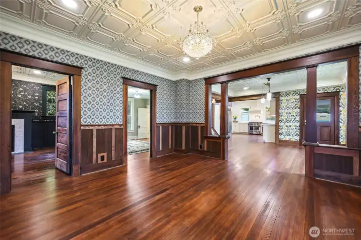 Here is your living room, which opens to parlor, bedroom on main & dining.