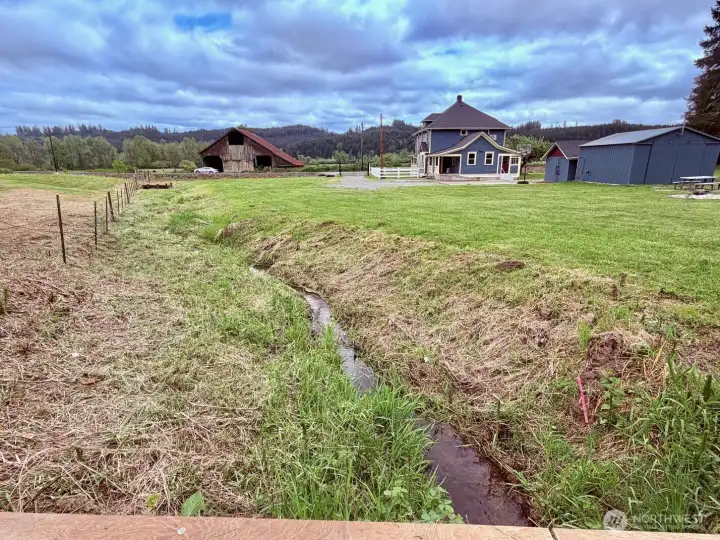 A small creek runs through your property.