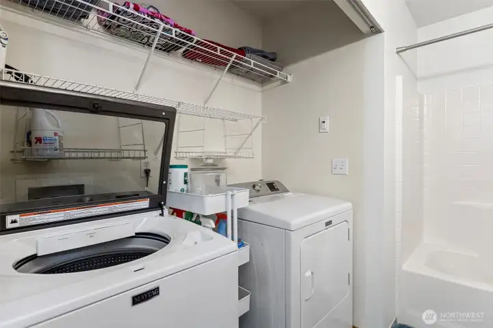 Compact laundry area.