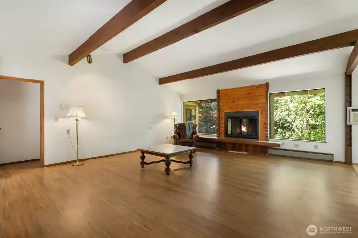 Vaulted Open Beam Ceiling in Living Room Vaulted Open Beam Ceiling in Living Room