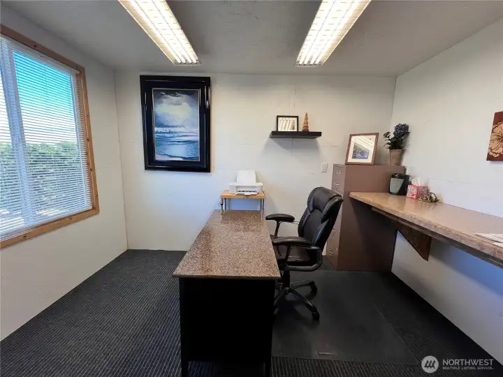 Office or hobby room in detached garage