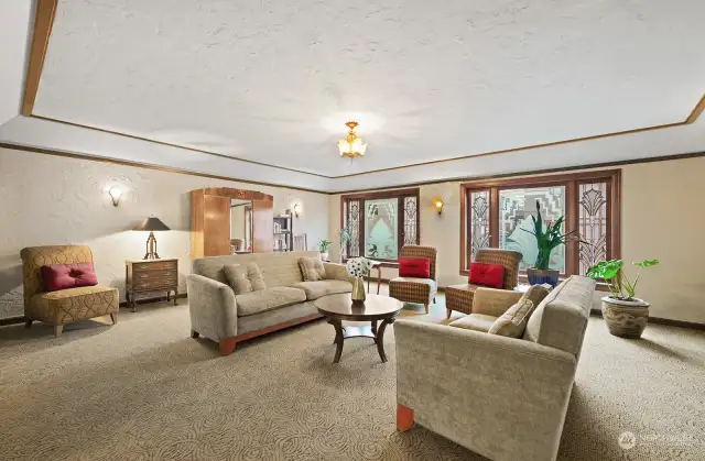 Lobby sitting room is an ideal spot to greet guests.