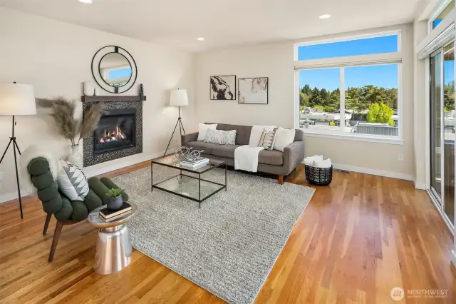 2nd living area with gas fireplace