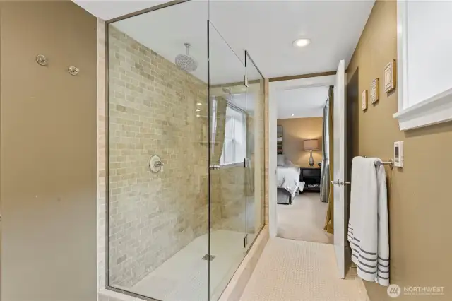 Spa-like shower in primary suite bathroom.