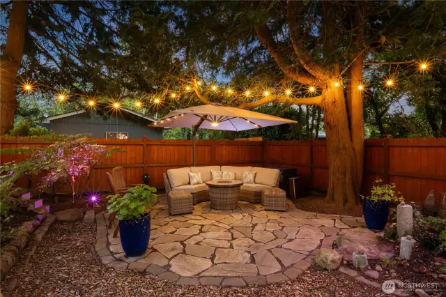 Thoughtful design has provided for differnet areas to enjoy throughout the private yard.