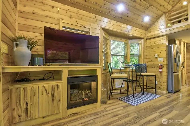 BUILT IN CABINET WITH FIREPLACE