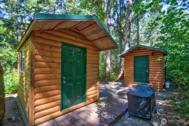 TWO SHEDS, ONE WITH WASHER/DRYER
