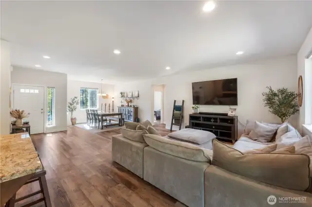Tall ceilings with recessed lighting
