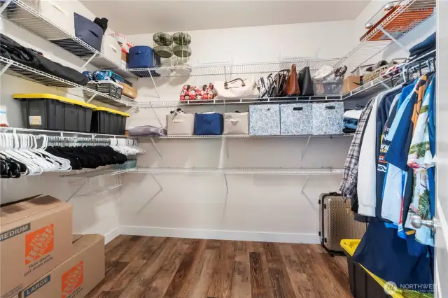 Giant walk-in closet in the primary suite
