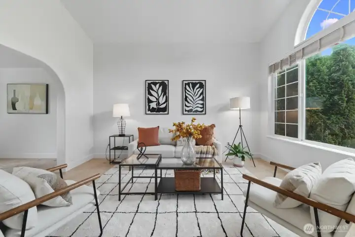 Lofted ceilings and loads of light.