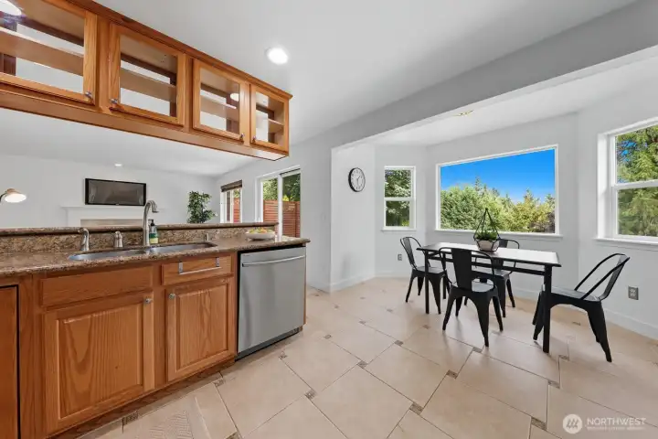 Enjoy the view of Mt. Pilchuck from your breakfast nook.