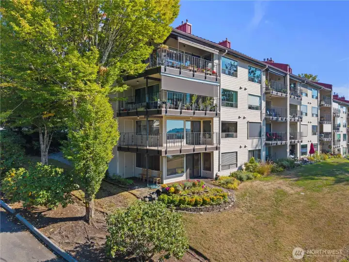 Condo is end unit on second floor.
