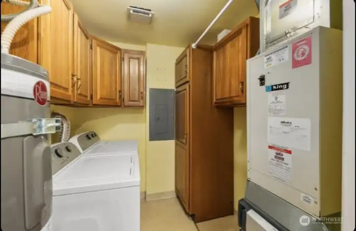 Laundry room and storage.