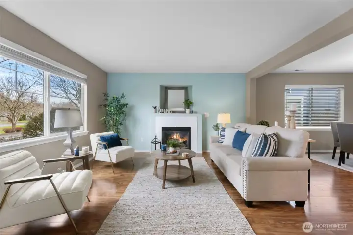 Living room with fireplace